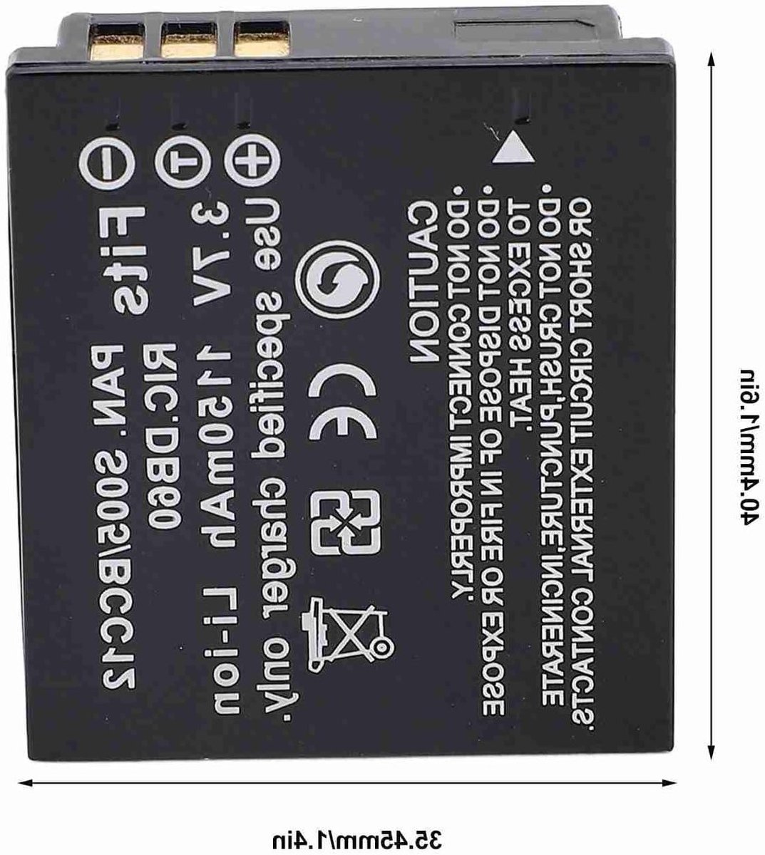 Vervangende 3.7V 1150mAh Camera Accu voor Diverse Lumix Modellen, Geschikt voor DMW-BCC12, CGA-S005E en DMC-FS1, Ideaal als Reservebatterij