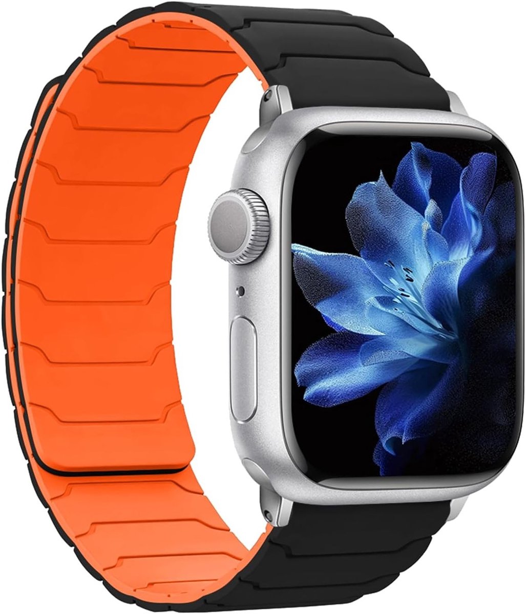 Sterke Silicone Magnetische Sport Loop Armband voor Apple Watch 42mm 41mm 40mm 38mm voor Mannen en Vrouwen, Comfortabele en Duurzame Horlogeband