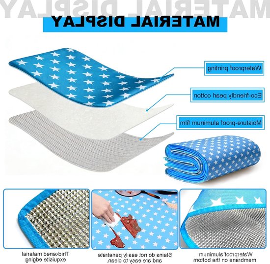 Geïsoleerde campingmat 90 x 200 cm, waterdichte slaapmat met 3-laags vochtbescherming, perfect voor tent en picknick — afbeelding 5