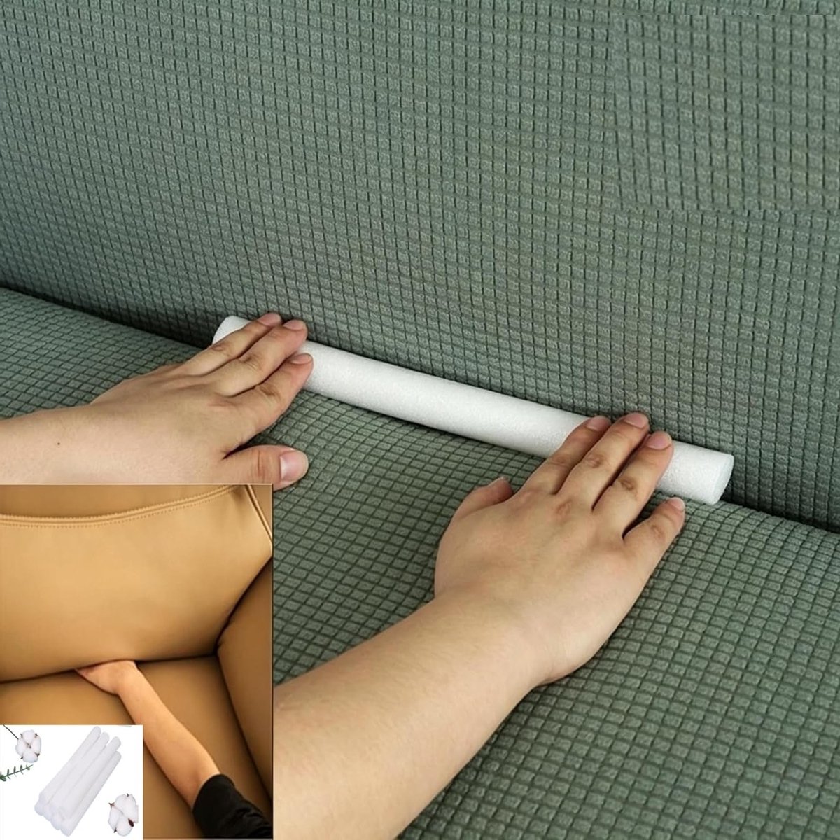 Verstevigende Sofa Slipcovers met Tuck Grips en Schuim - Bescherming voor Meubels en Kussens, Ideaal voor Huisdieren en Armstoelen