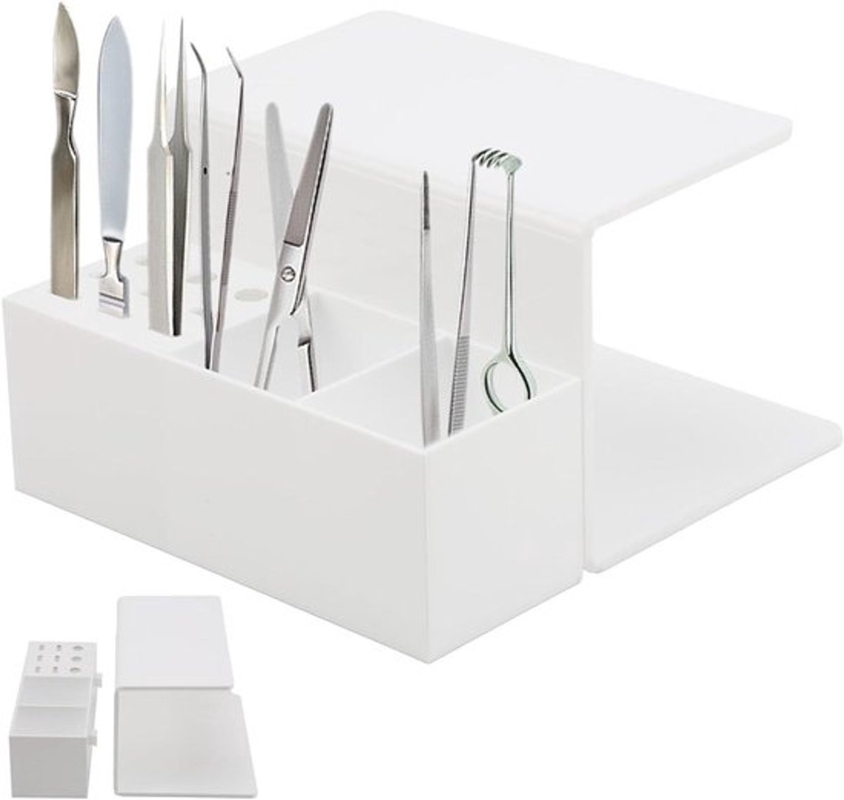 Make-up-accessoires displayrek voor wimperverlenging en kussenorganizer (wit)