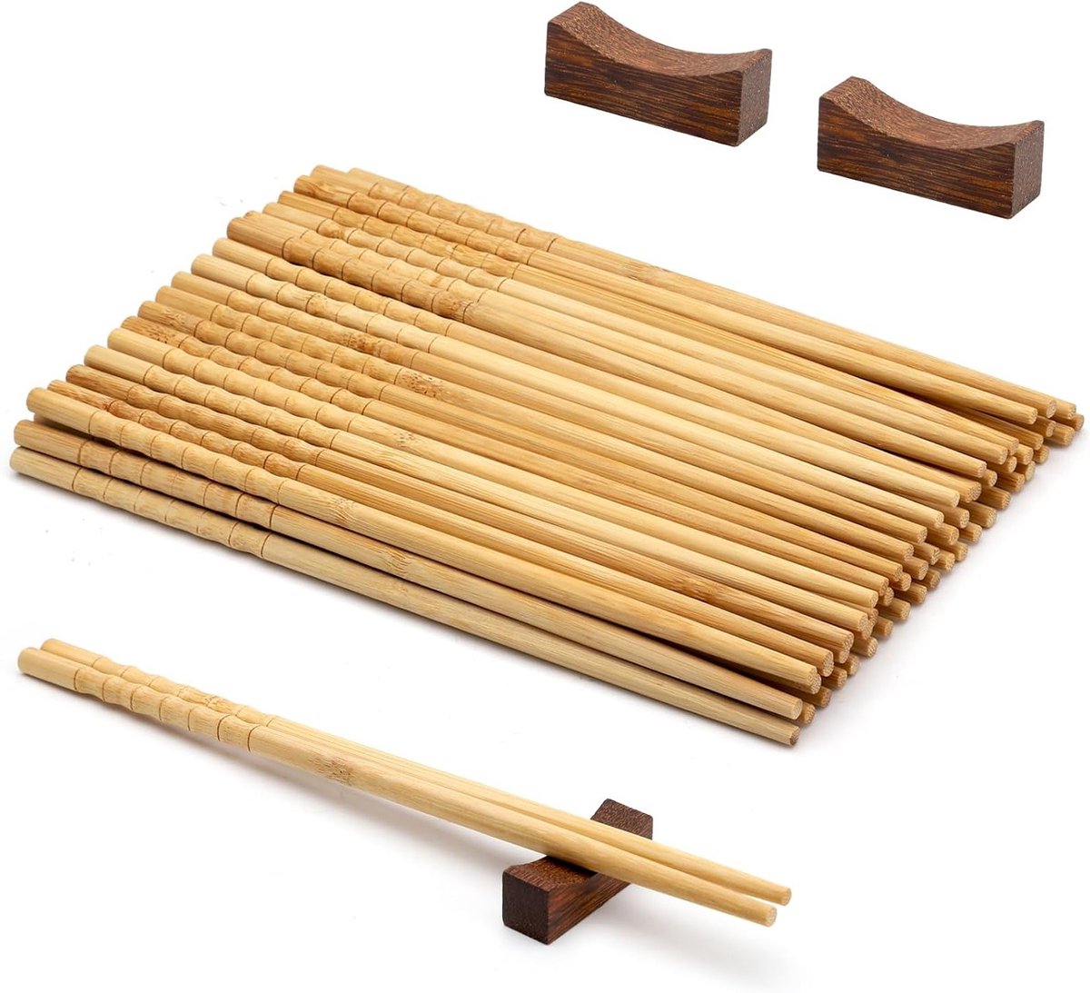 30 Paar Houten Eetstokjes van Bamboe, Herbruikbare Chinese Sticks voor Koken, Vaatwasmachinebestendig en Duurzaam