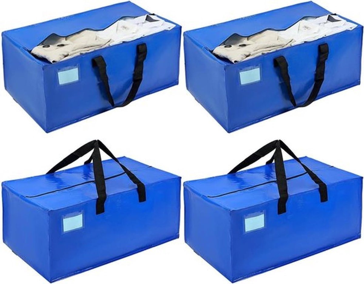 Extra grote opbergzakken voor dekbedden, kleding en bagage - Set van 4 - Blauw