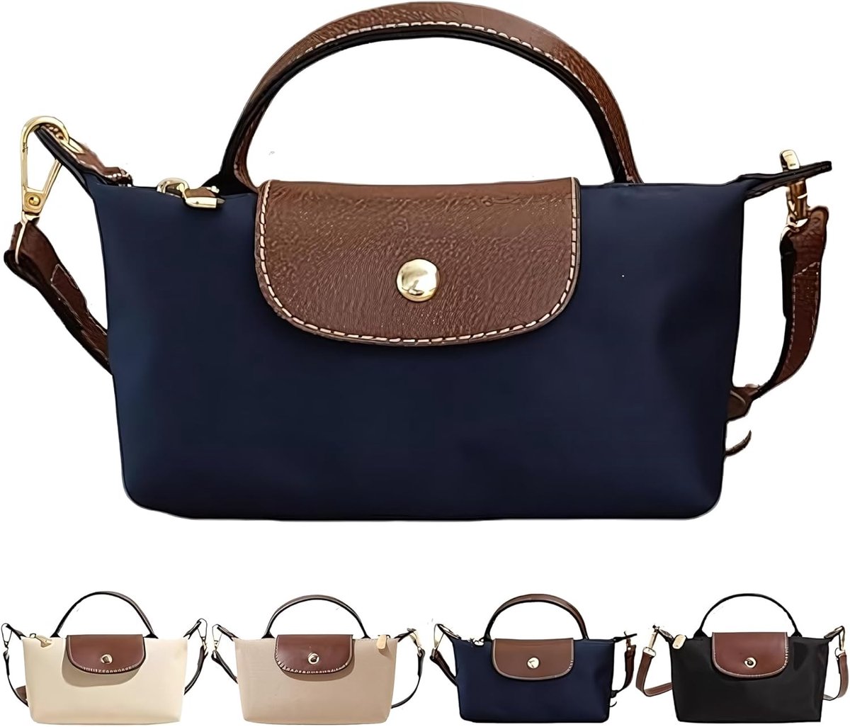 JeiibrZui Dames Mini Schoudertas - Waterafstotend Nylon - Verstelbare Riemen - Zwart Blau Beige Khaki - 17x10x5 Cm - 1 Stuks - Voor Reizen Werk School Winkelen