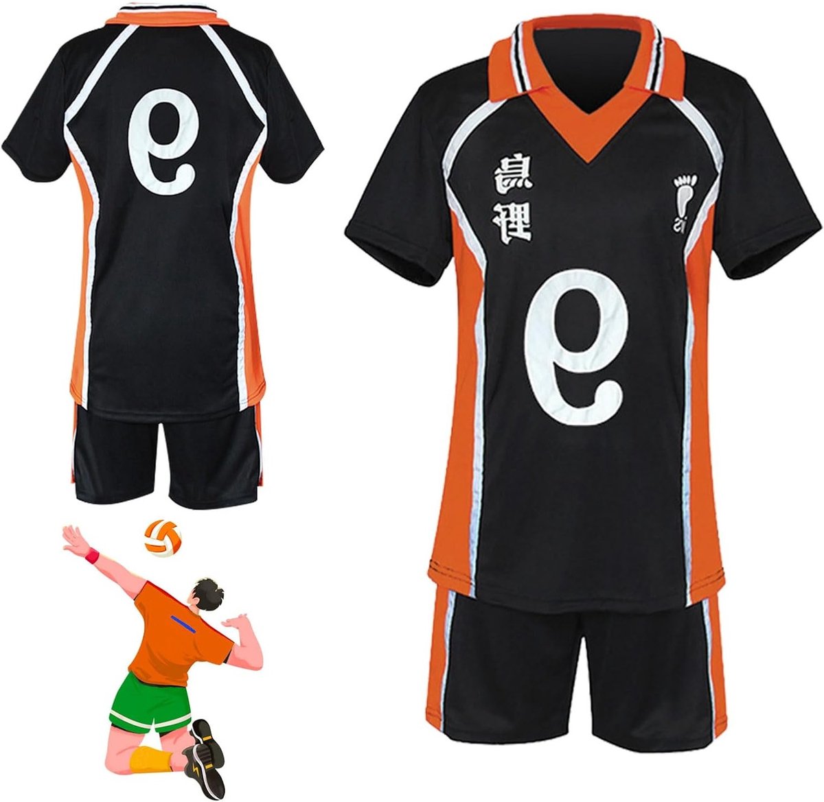 Karasuno Cosplay Kostuum voor Mannen - Haikyuu Volleyball Jersey en Shorts voor Halloween en Carnavalsfeesten - Shouyou Hinata Outfit voor Anime Fans