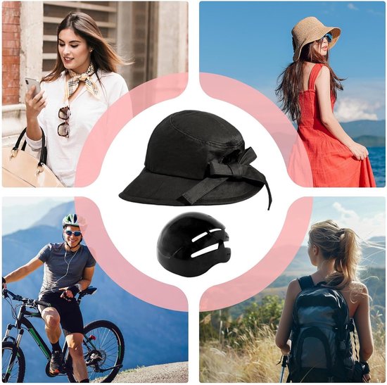 Fietshelm - Fietshelm voor volwassenen - Helm in petstijl - Hoofdomtrek 58–60 cm - Verdikte EVA-dempingslaag - Geschikt voor buitenactiviteiten dagelijks gebruik - Donkergrijs — afbeelding 4