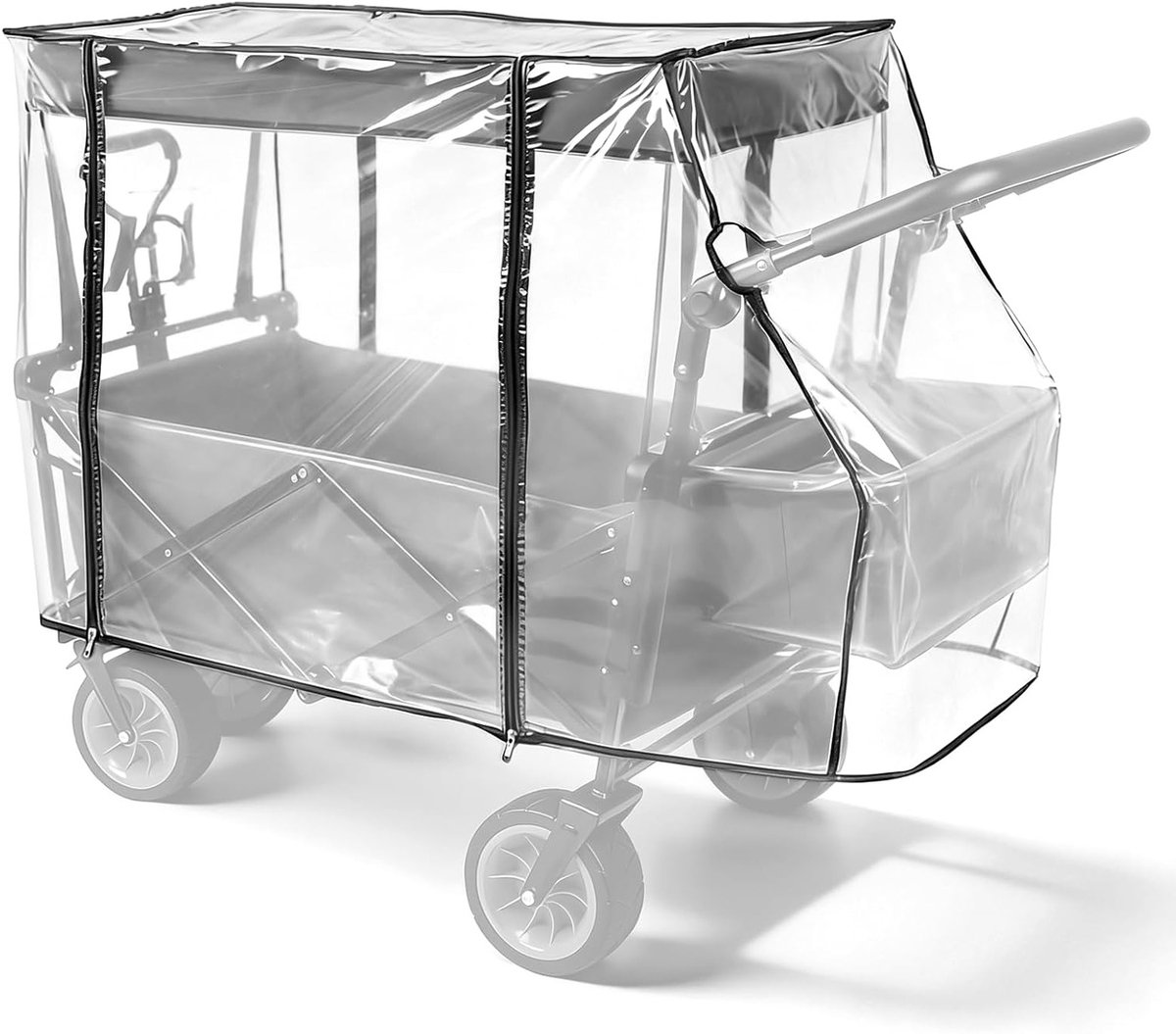 Universele Regenhoes voor Handkar 115 x 51 x 75 cm - Transparante Bescherming voor Vouwhandkar, Camping Trolley en Kinderen