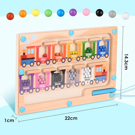 Kinderen Magnetische Houten Doolhof Speelgoed - Kleur Categorie Spelletjes - Geschikt Voor Jongens En Meisjes Ouder Dan 3 Jaar — afbeelding 4