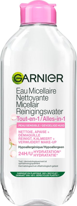 Garnier SkinActive Micellair Reinigingswater voor de Gevoelige Huid – Milde Gezichtsreiniging – Zachte Make-Up Remover – 400ml