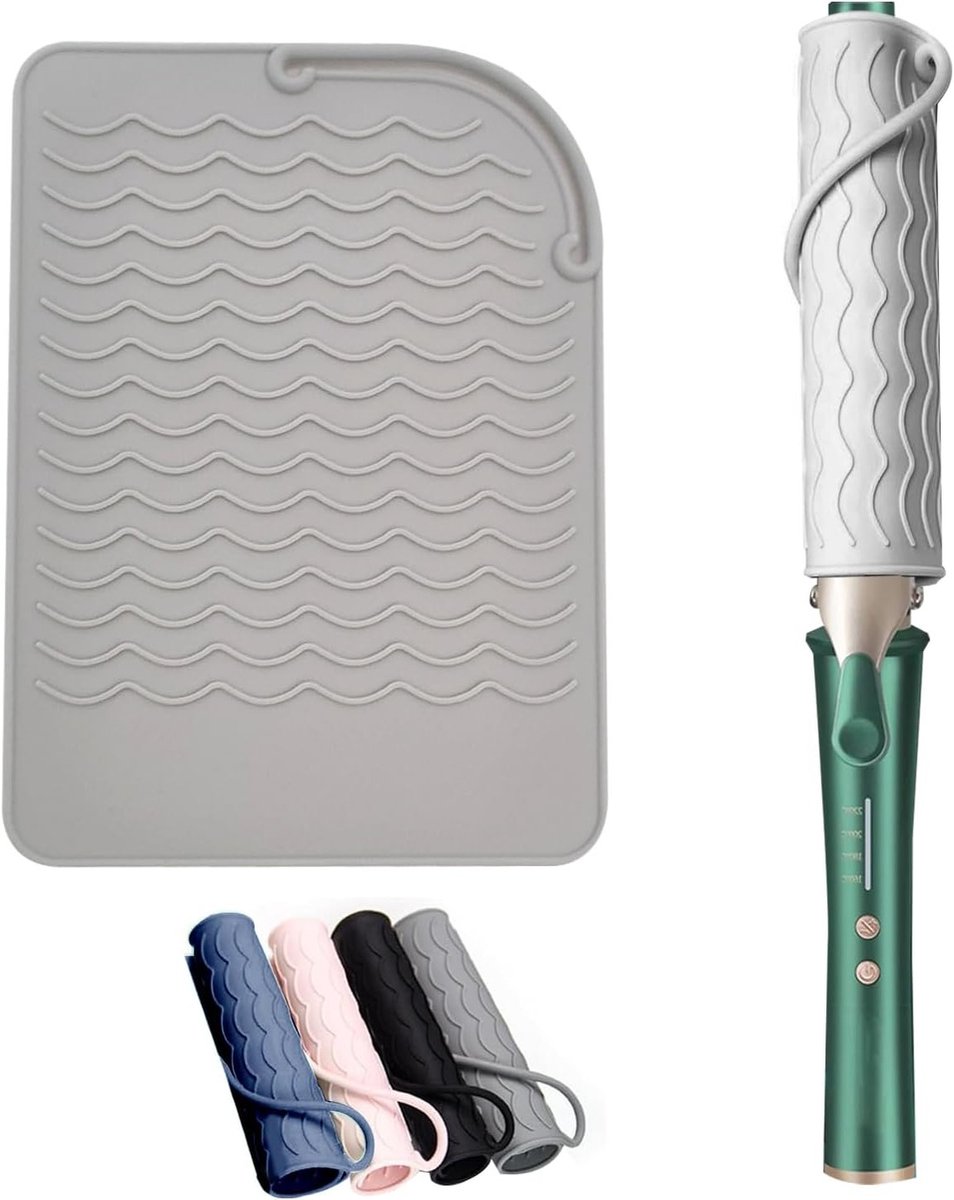 Hittebestendige Siliconen Mat voor Stylingtools zoals Föhn, Krultang en Steiltang - Ideaal voor Veilig Gebruik en Bescherming van Werkoppervlakken