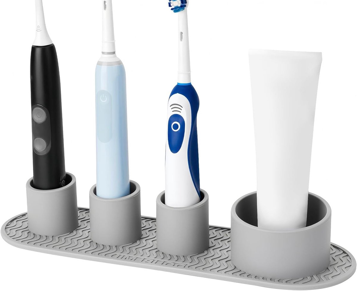 Siliconen Tandenborstelhouder voor Elektrische Tandenborstels met 4 Slots, Geschikt voor Oral-B en Philips Sonicare — afbeelding 1