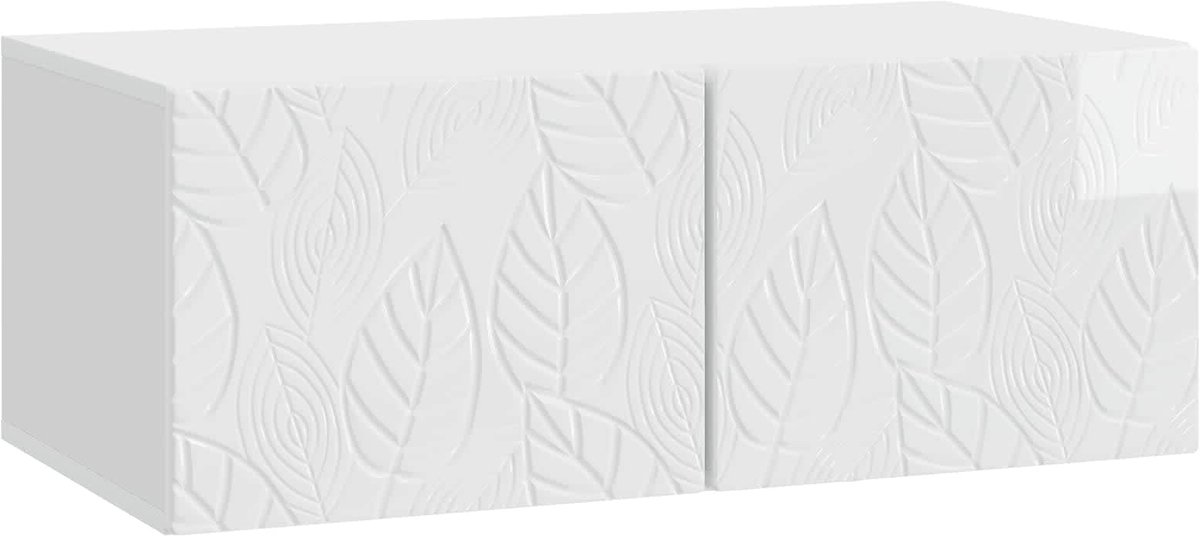 vidaXL - Wandmontage - TV-kast - 59,5 - x - 31 - cm - Hoogglans - Wit - Bewerkt - hout