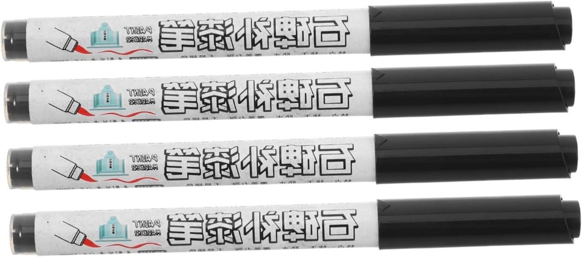 Schilderstiften 4 Stuks - Permanente Verfmarkers - Grafsteen Onderhoud - Fijne Punt Nauwkeurig - 138 cm Lengte - Zwart