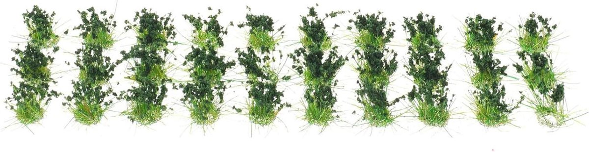 Gras Plukjes - Miniatuur Struiken - Landschap Decoratie - Realistische Afwerking - 14.3 cm - Groen