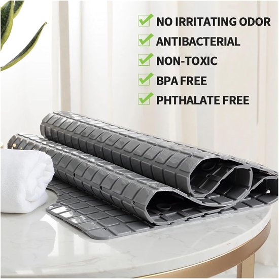 Douchemat Antislip - Badmat Zacht - Veilig Douchen - Met Zuignappen - 40x71 cm - Wit — afbeelding 4
