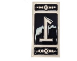 Huisnummer Tegel - Keramiek Nummer - Adres Weergeven - Handgeschilderd Design - 11 x 5.5 cm - Zwart
