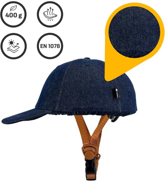 Vizorz SwitchCap fietshelm - Blue Denim Cap van Vizorz — afbeelding 4