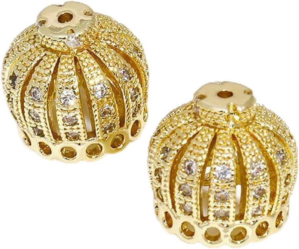 Kroonkralenkappen - Bedeltjes - Sieraden Maken - Vergulde Messing - 6 Stuks - 18K Goudkleurig