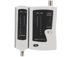 Kabeltester - Netwerk tester - Netwerk testen - RJ45 BNC compatibel - Compact formaat - Zwart