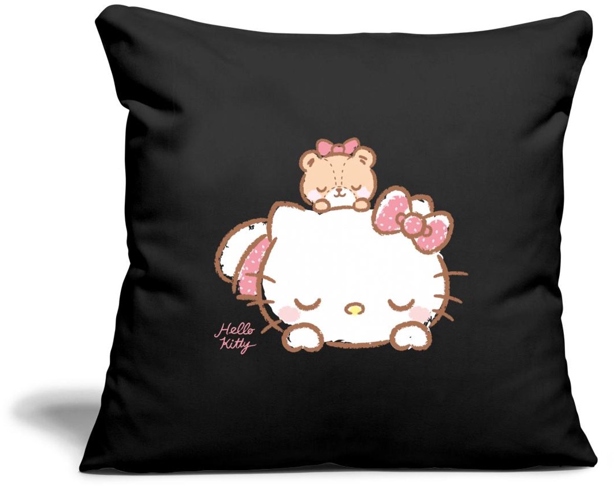 Hello Kitty Met Teddy Op Haar Rug Sierkussenhoes, 45 x 45 cm
