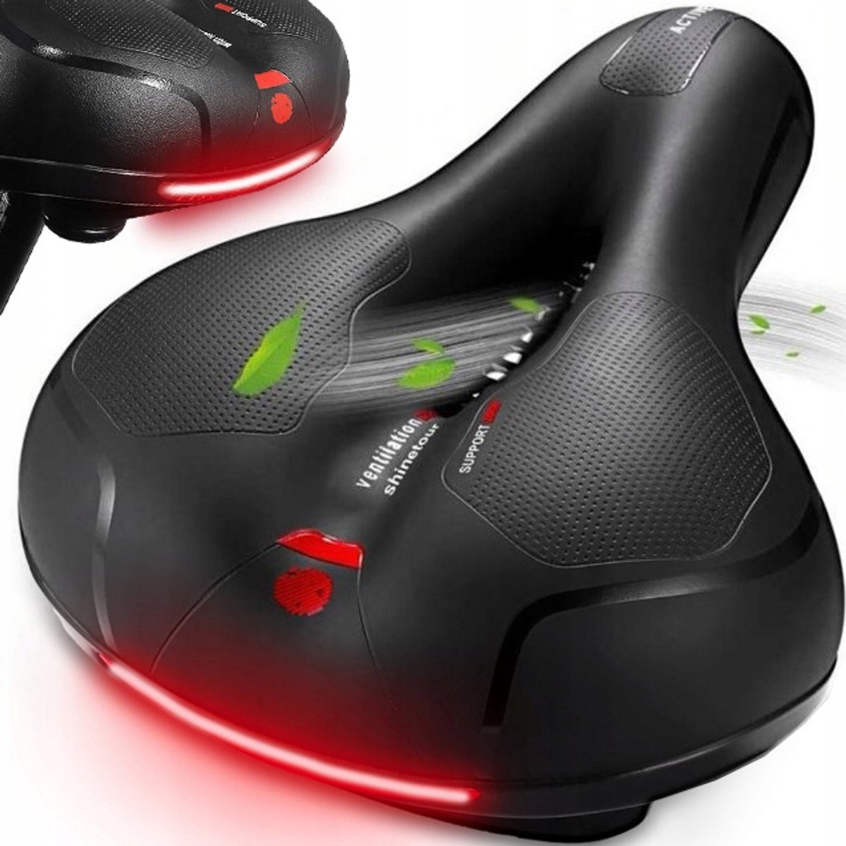 Comfortabele Fietszadel: Extra Ventilatie & Schokdemping