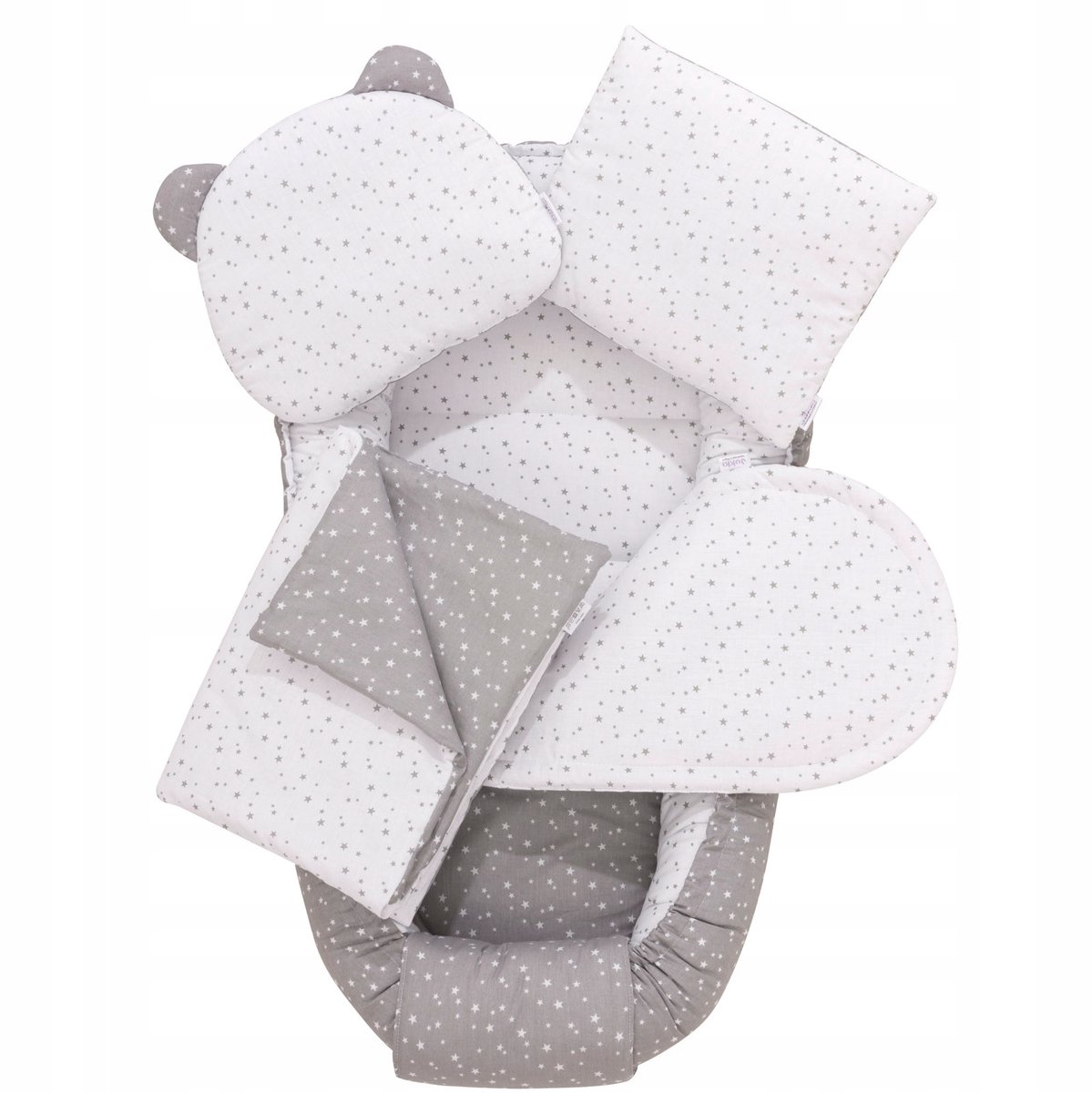 5-delige Babynestset: Kokon, Kussen, Dekentje & Matras