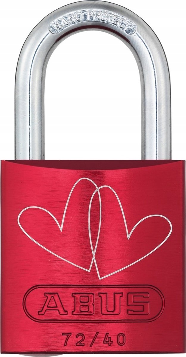 ABUS 72/40 Love Lock - Romantische Aluminium Hangslot voor Verliefden
