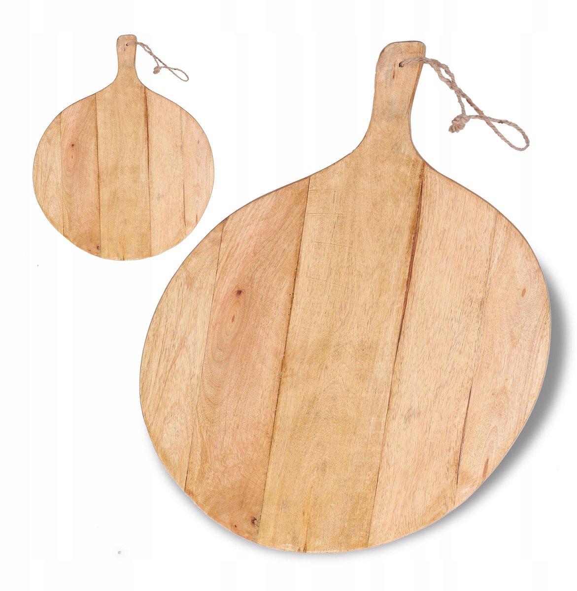 Ronde Mangohouten Serveerplank met Handvat - 47 cm