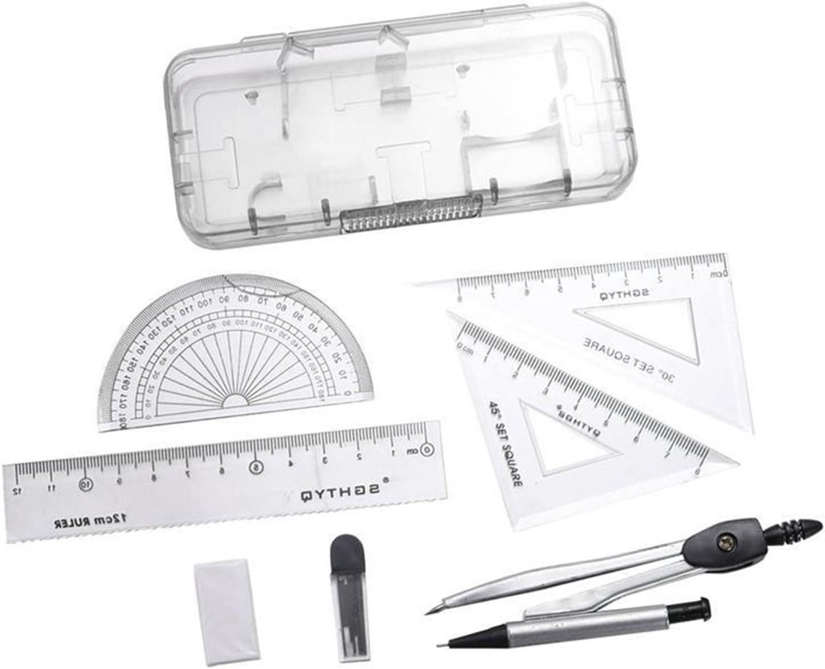 Tekening Kompas - Meetinstrument Set - Wiskunde Tekenen - Duurzaam Metaal - 13.3cm - Zilver