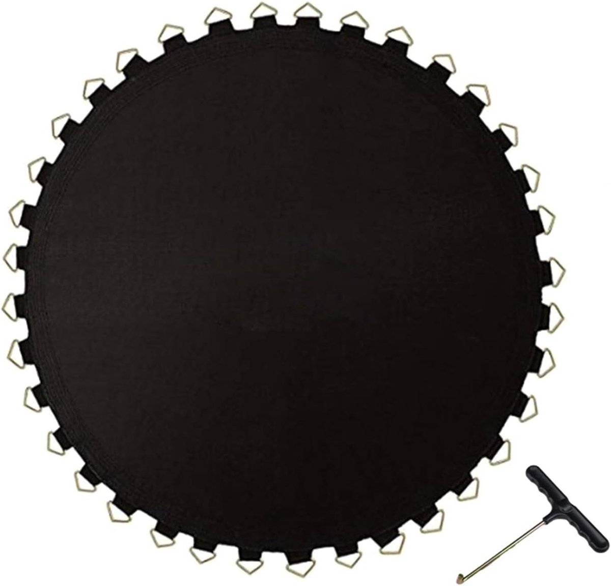Trampoline Springmat - Vervangende Mat - Buiten Plezier - Waterbestendig met V-ringen - Meerdere Maten - Zwart
