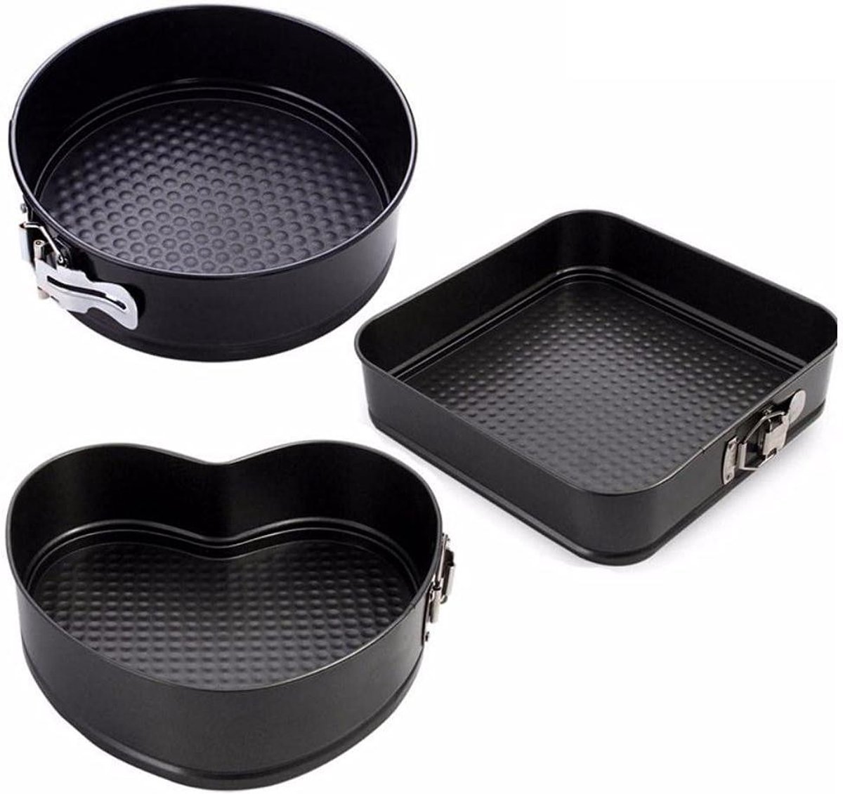Bakvorm Set - Taartvormen - Cakes Bakken - Verwijderbare Bodem - 3 Stuks - Niet-kleur