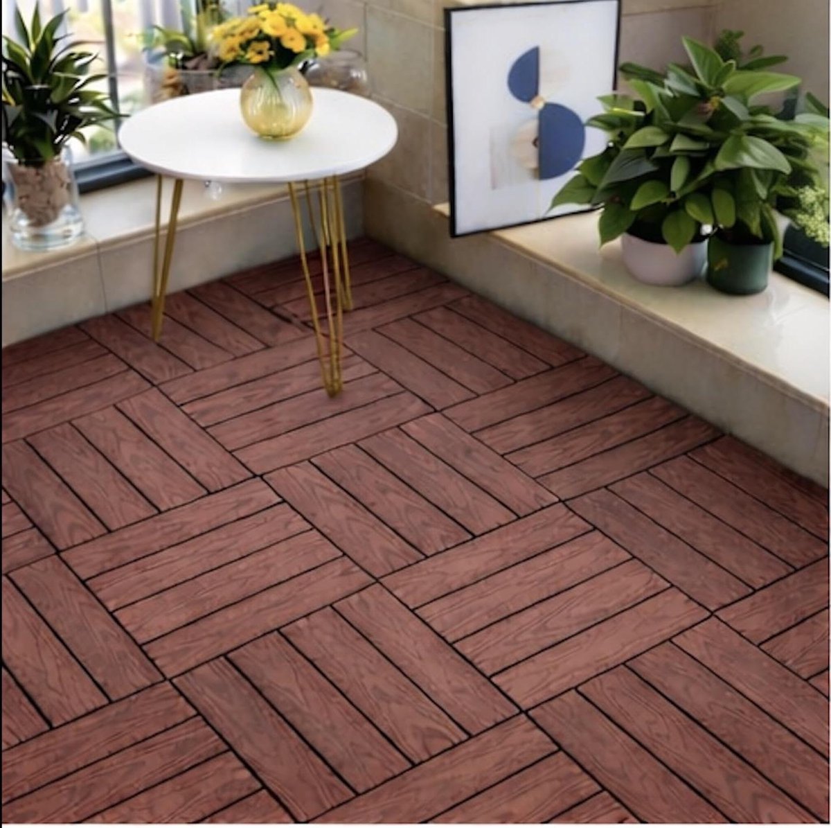 WPC Kliktegels - Houten vloertegels - Terras aanleggen - Waterproof corrosiebestendig - 30x30 cm - Houtlook