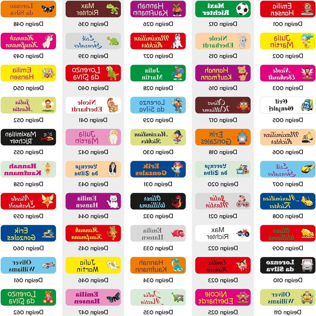 Naamstickers Strijken - Textiel Labels - Kleding Markeren - Machine Wasbaar - 60 Stuks - Groen