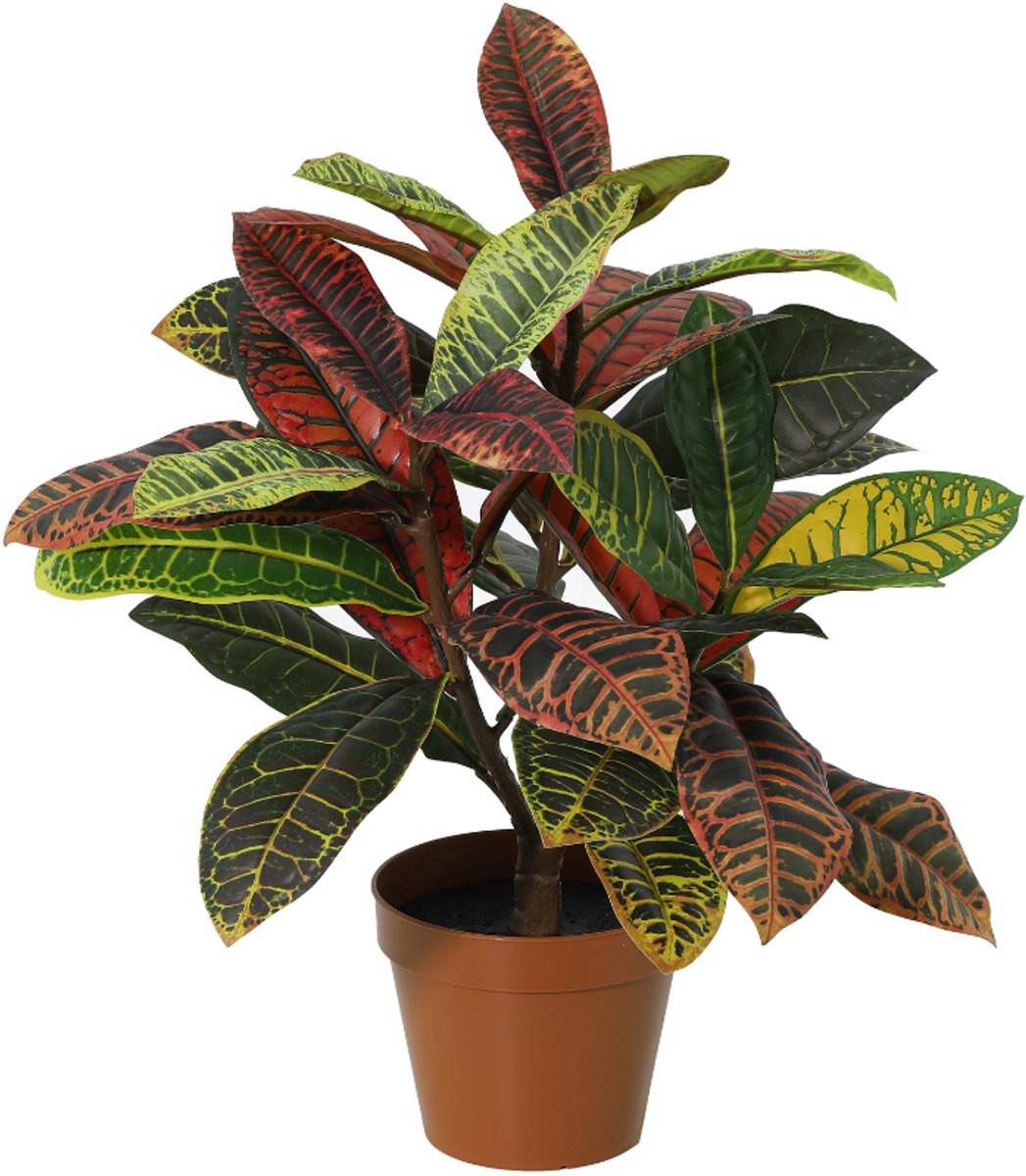 Trendyplants - Kunst Croton Codiaeum - Wonderstruik - Kunstplant - Hoogte 40cm - Potmaat Ø12cm