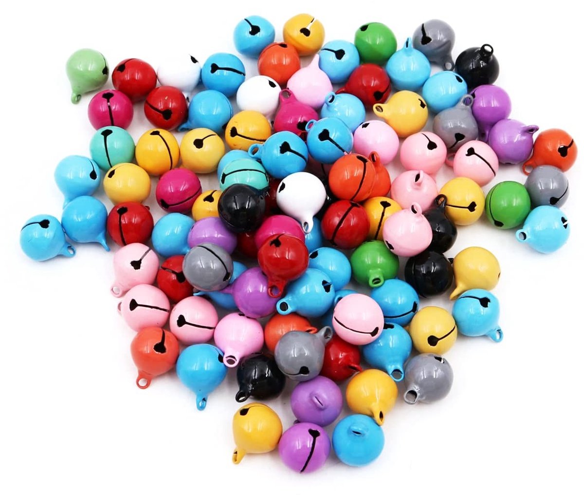 Dailygoods- Jingle Bells 100 stuks - Kleurrijke Craft Bells - Kleine Sleebellen - Kerstversieringen - Duurzaam Gegalvaniseerd IJzer - Lichtgewicht en Roestbestendig - Decoratiebel