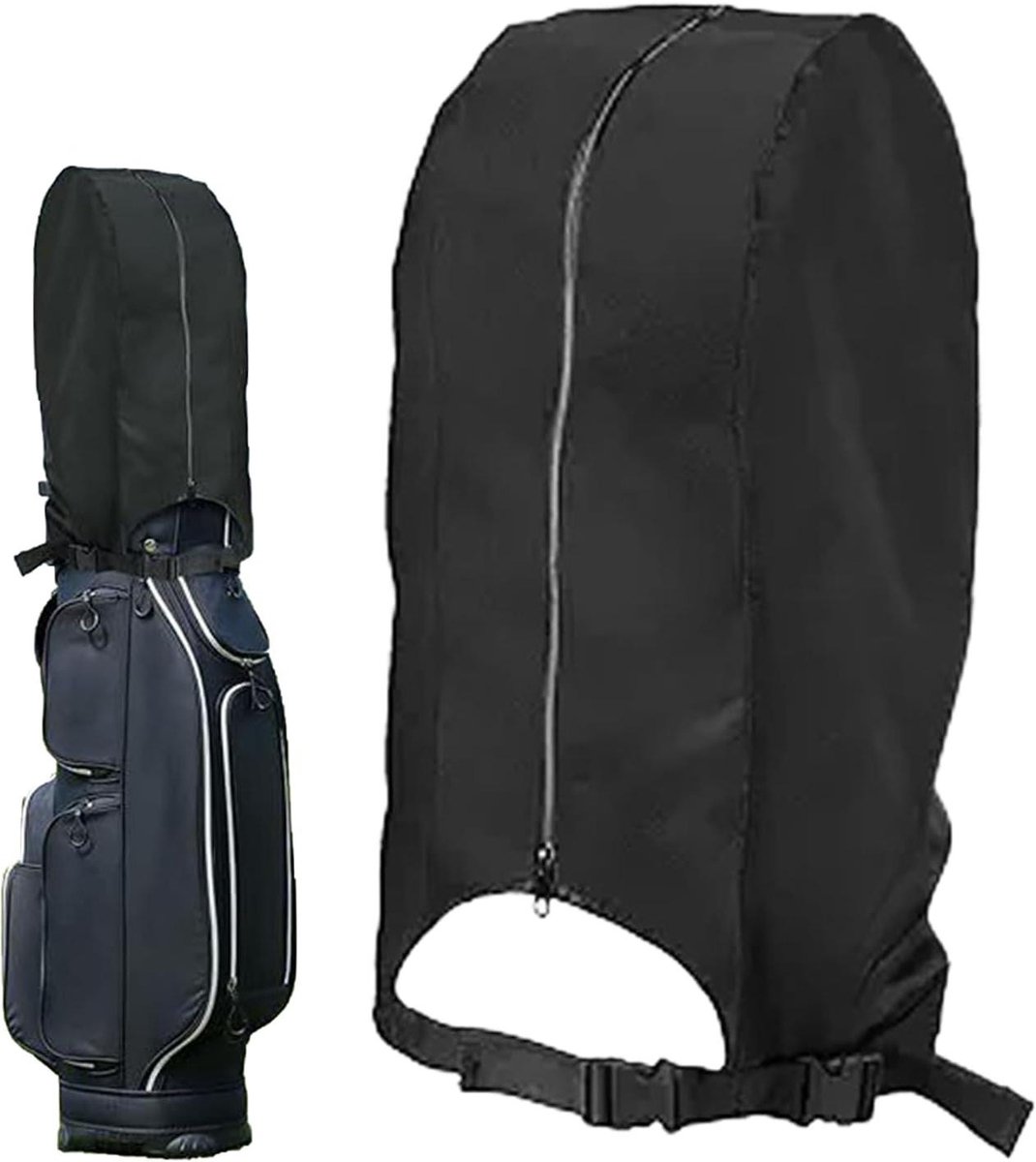 Golftas Beschermhoes - Waterdichte Stofhoes - Reizen Clubs - Opvouwbaar Lichtgewicht - 50 x 33 x 20 cm - Zwart