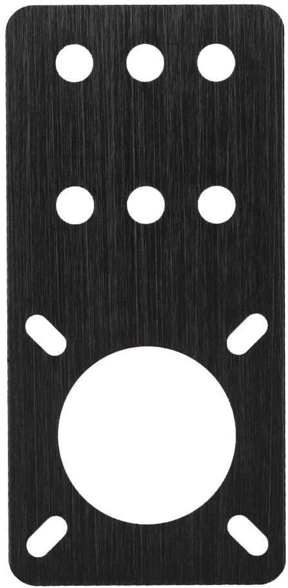 BRENZOOS- Motorbeugel Zwart Geanodiseerd - NEMA 17 Stapelmotor - Aluminium Beugel - Verstelbaar - Geschikt voor V-Groove - Inclusief Montageplaat - Motorsteun