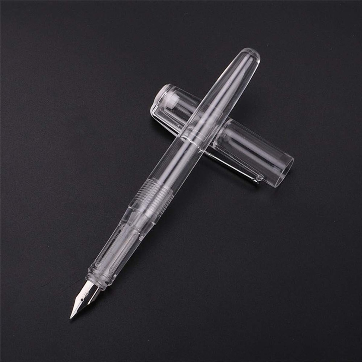 BRENZOOS- Vulpen Fijne Penpunt 0,5mm - Kunststof - 13,5 cm - Transparant - Inclusief 1 Vulpen - Geen Inkt - Schrijfpunt