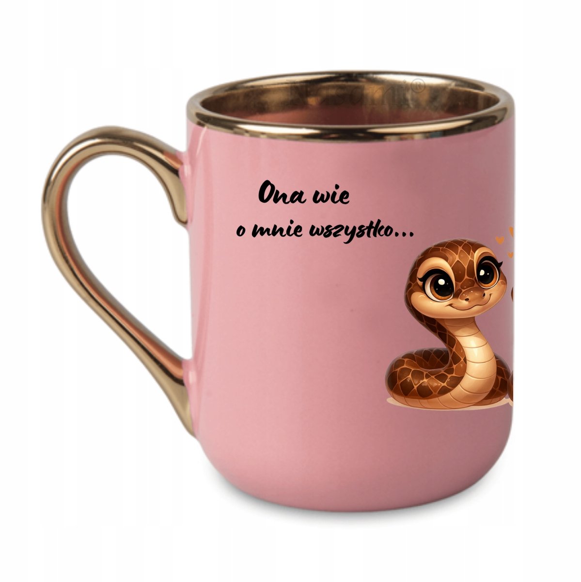 Mooie Keramische Mok - "Ze Kent Mij Alles" - 330ml Rose