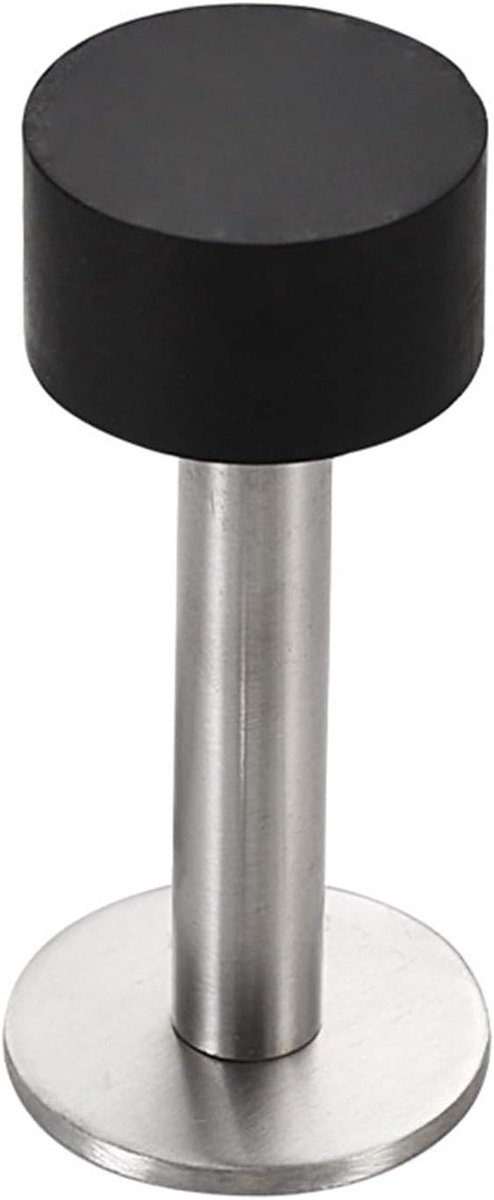 Deurstop Roestvrij Staal - Deurhouder Zuignap - Muur Beschermen - Zonder Gaten - 80mm - Zilver