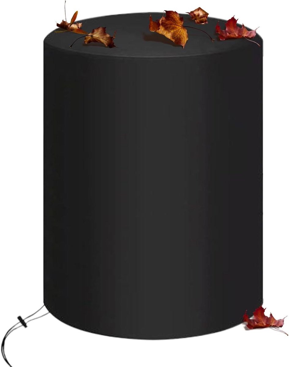 Vuurkorf Cover Rond - Beschermhoes Buiten - Tuin Meubelen - Waterdicht Trekkoord - 30x25x3 cm - Zwart