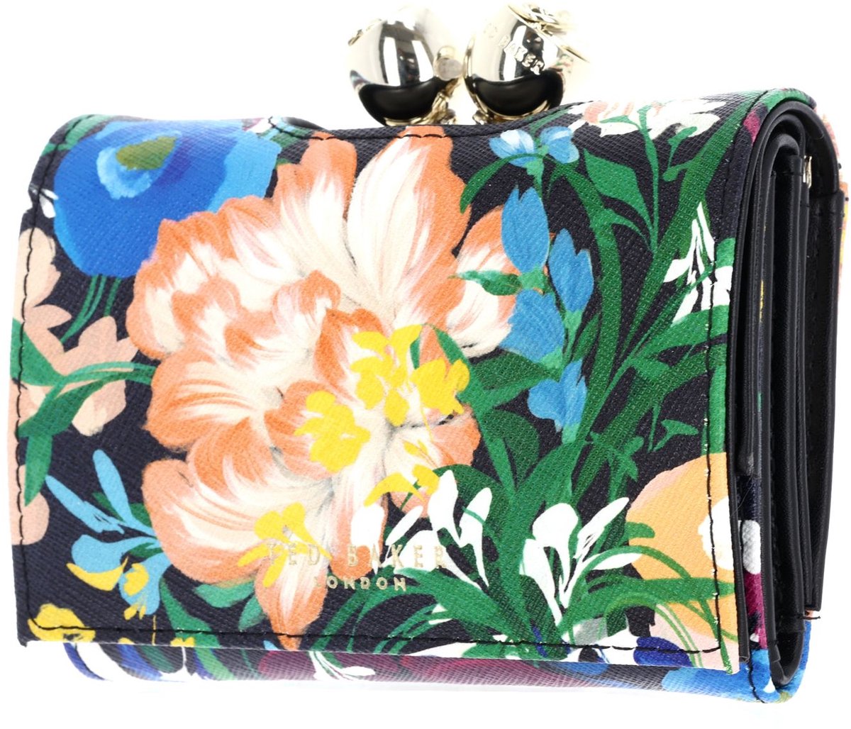 Ted Baker Leren portemonnee Bouinne Bouquet Printed Leather Small Bobble Purse Multicol veelkleurig