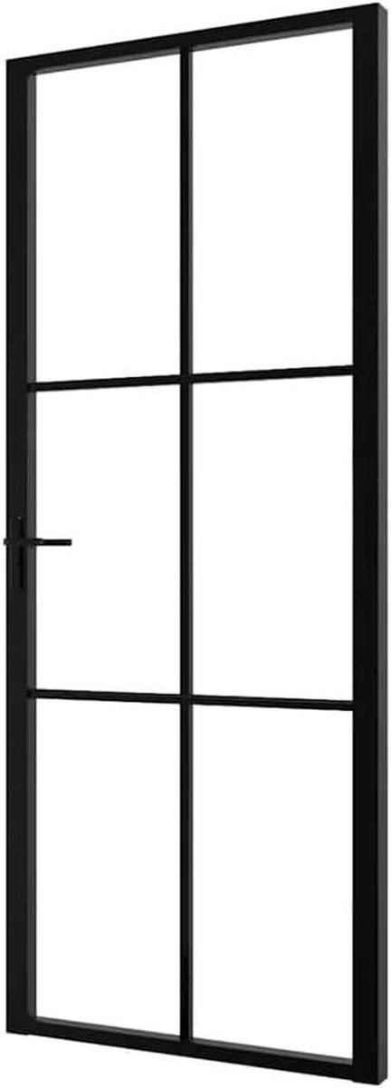 Binnendeur Glas - Moderne Deur - Ruimtes Scheiden - Gehard Glas Paneel - 83 x 2015 cm - Zwart