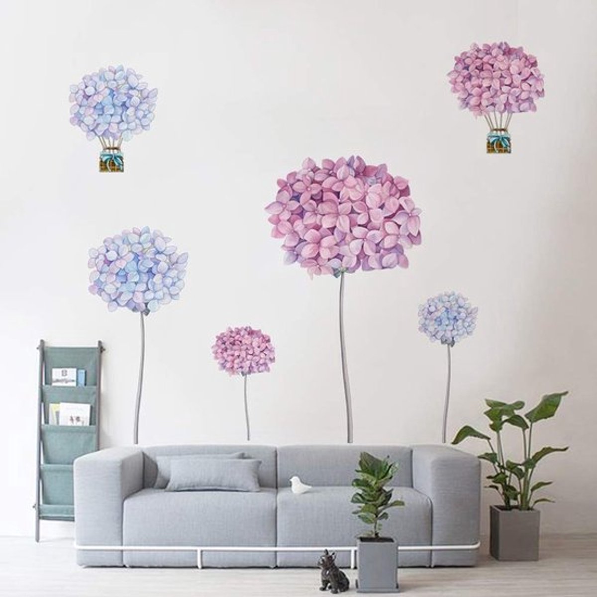Dailygoody - Muursticker Bloemen - Decoratie voor Kinderkamer - Paars