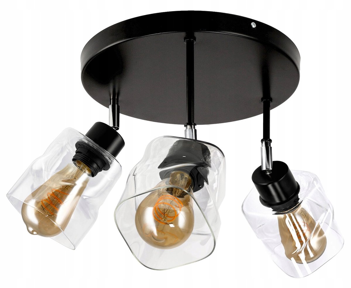 LED Hanglamp 3x E27 Verstelbaar Transparant Vierkant