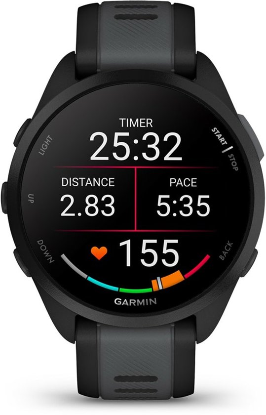 Garmin Forerunner 165 Music - Hardloophorloge - 43 mm - Black-Slate Grey