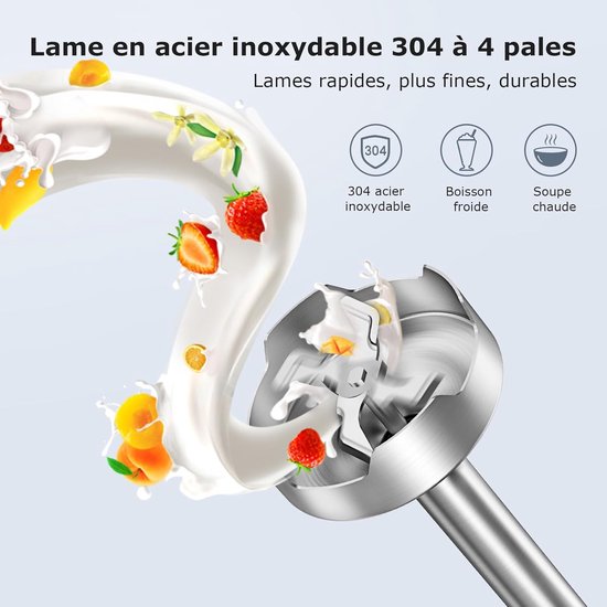 Staafmixer - Mixer Keuken - Sauzen Maken - 1000W Krachtig - 700 ml Cup - Zilver — afbeelding 3