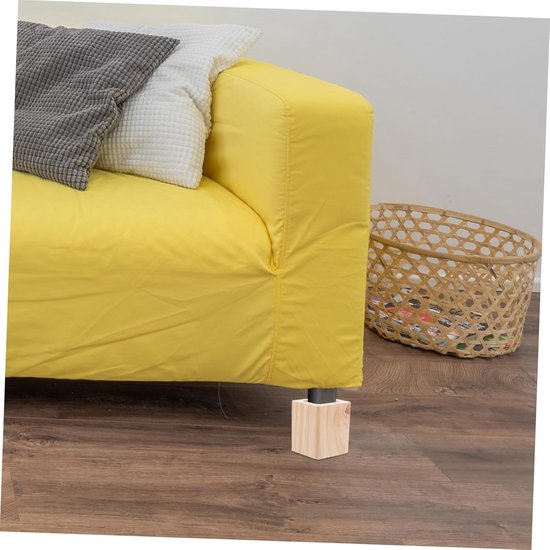 Houten Meubelverhogers - Pootverhogers Set - Meubels Verhogen - Antislip Stabiliteit - 8 Stuks - Beige van Houten — afbeelding 2