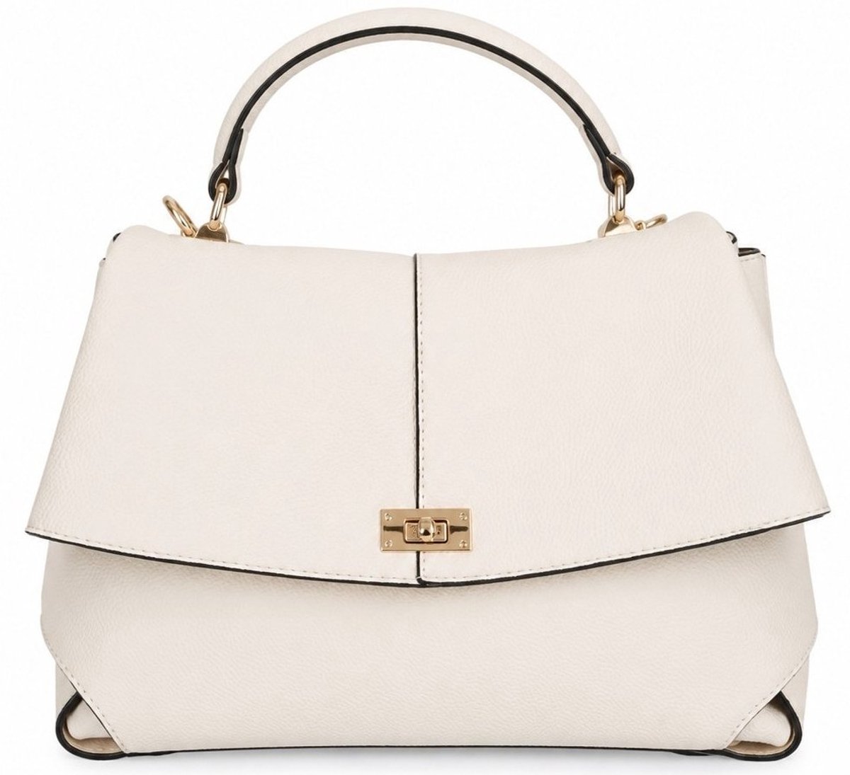 Boutique Trukado - Tom & Eva Modieuze Handtas met Flap Beige - (bxhxd) ca. 34cm x 21cm x 15cm