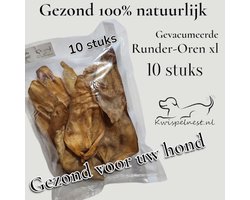 Runder oren XL – Natuurlijke Kauwsnack – Urenlang Kauwplezier – Smakelijke Hondensnack – 10 Stuks